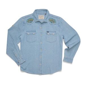 Fender Men's Embroidered Light Blue Shirt
